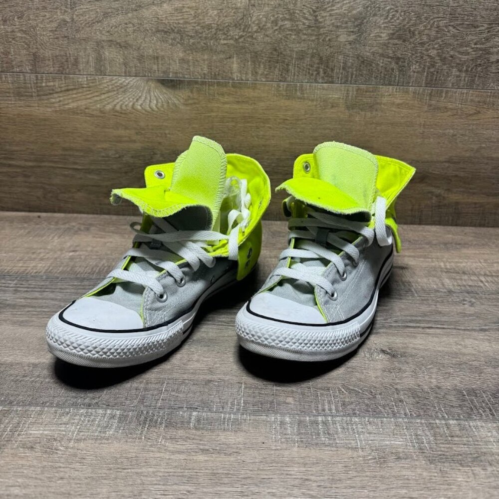Converse Chuck Taylor Two Fold Gray/Yellow High Top Sneakers Women's Size 8